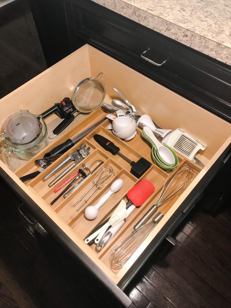 Kitchen utensil drawer before and after organization. #organization #solution #kitchen