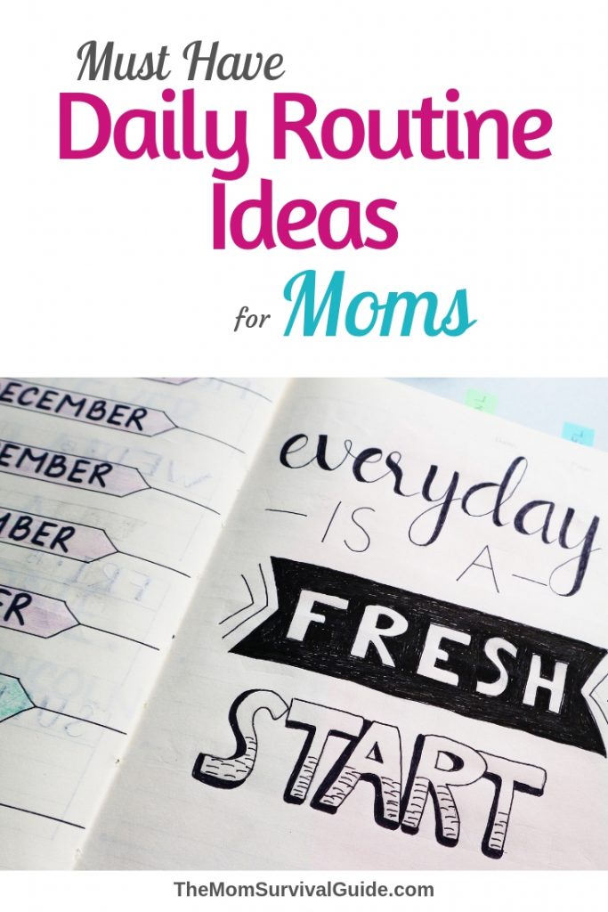 Daily Routine Ideas for moms plus a printable to help you create your own daily routines and schedules for morning, afternoon and evening.  #daily #routines #momlife