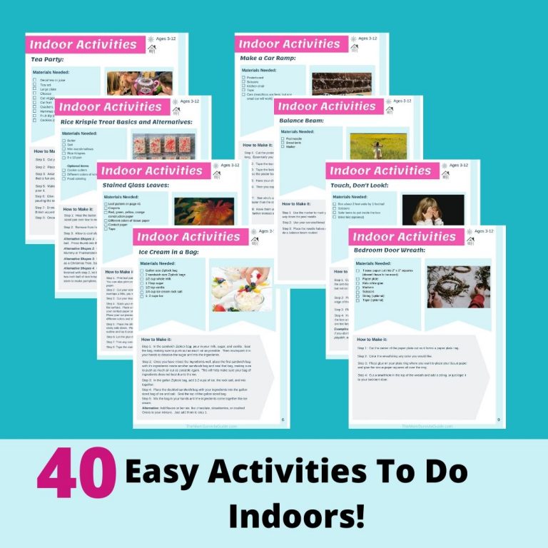 Indoor Activity Book Pages