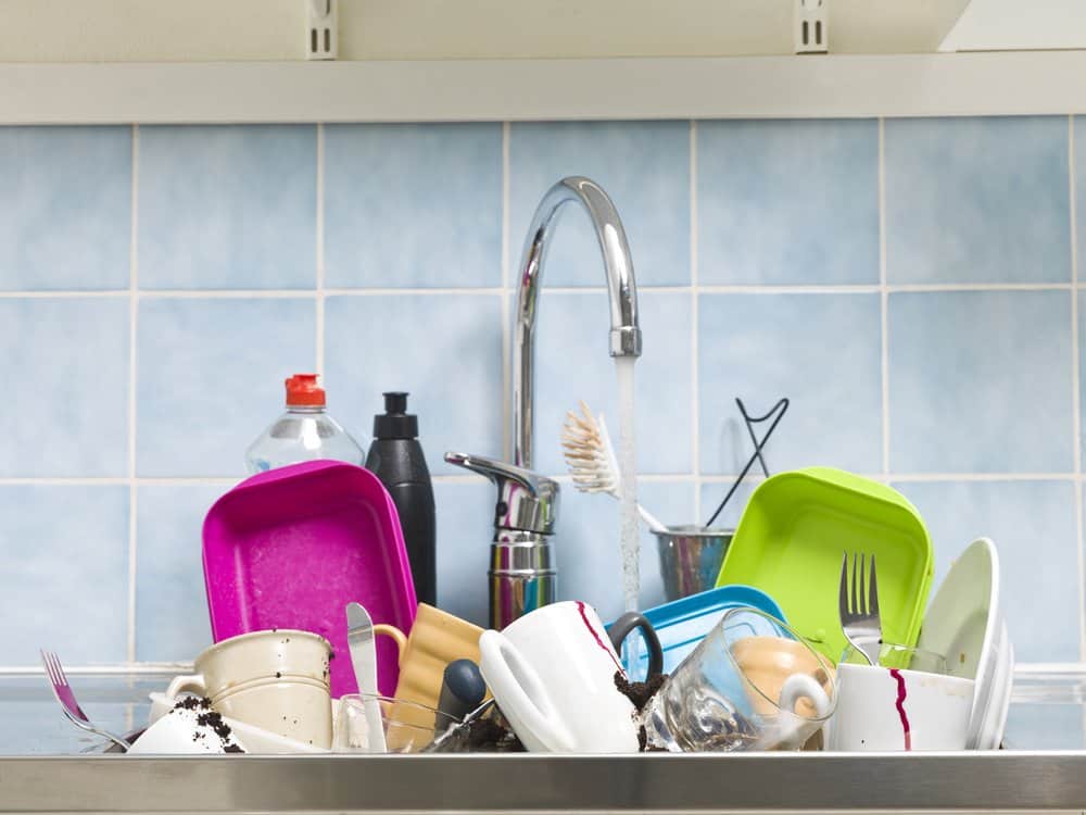 messy kitchen sink