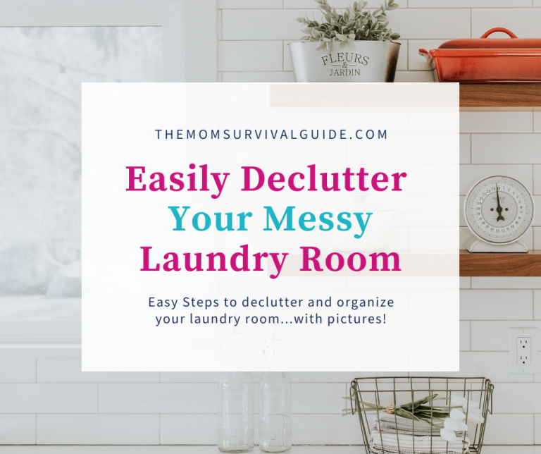 How To Declutter Your Messy Laundry Room:  Before and After Pictures