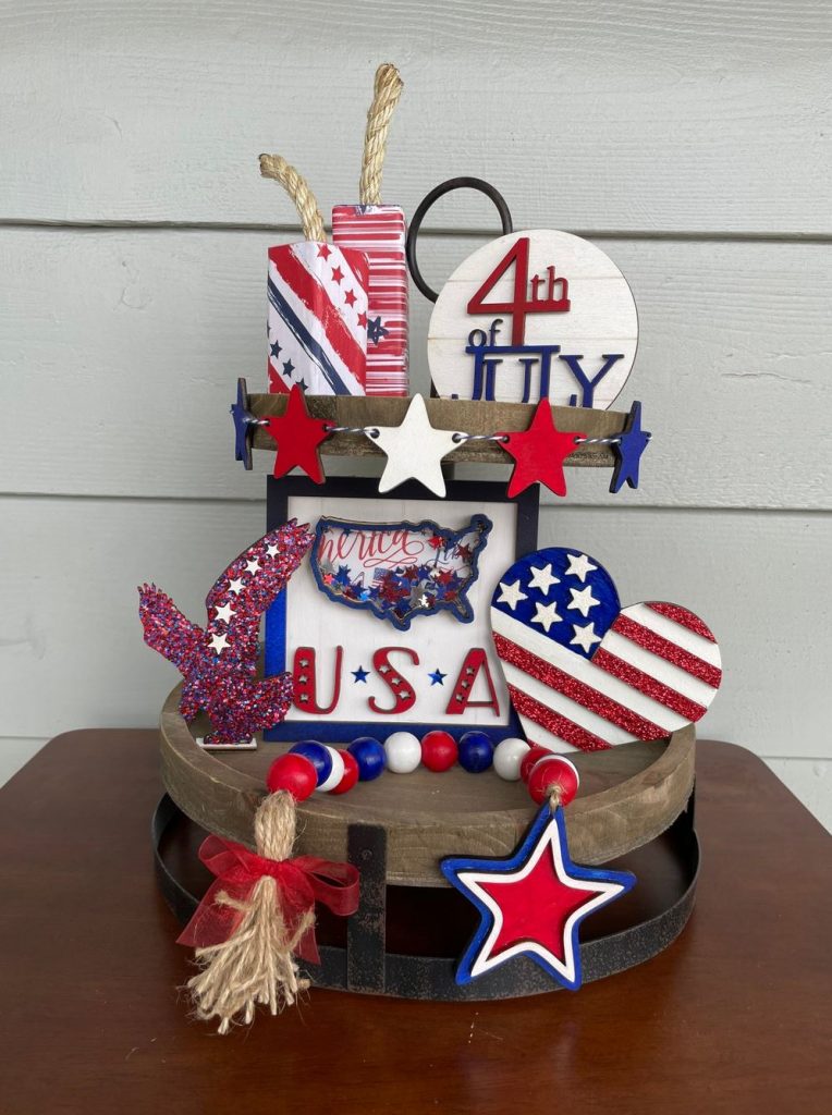 patriotic tiered tray table decorations patriotic table decoration ideas