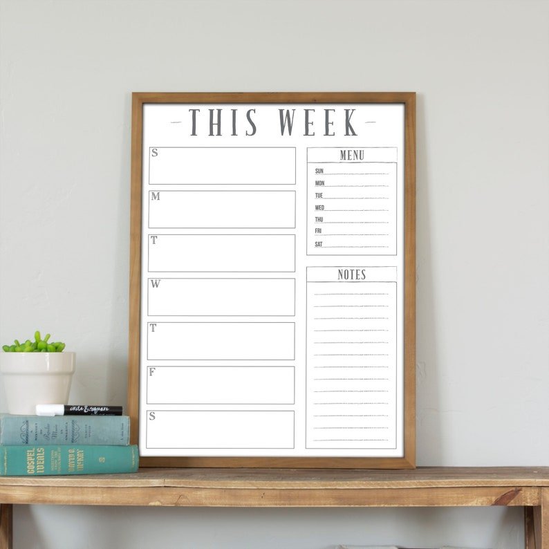 weekly calendar dry erase board