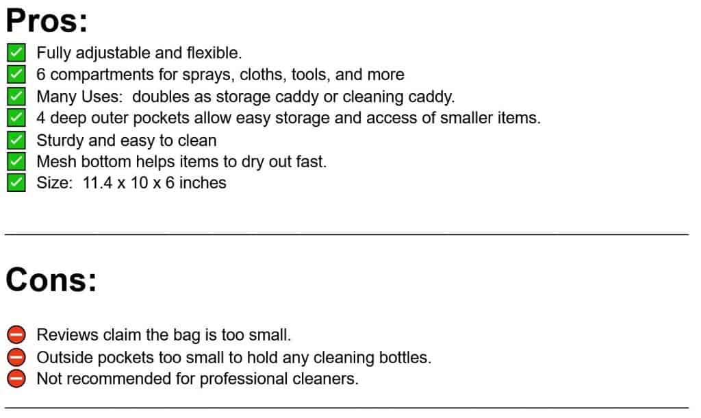 pros and cons list of hands free cleaning caddy