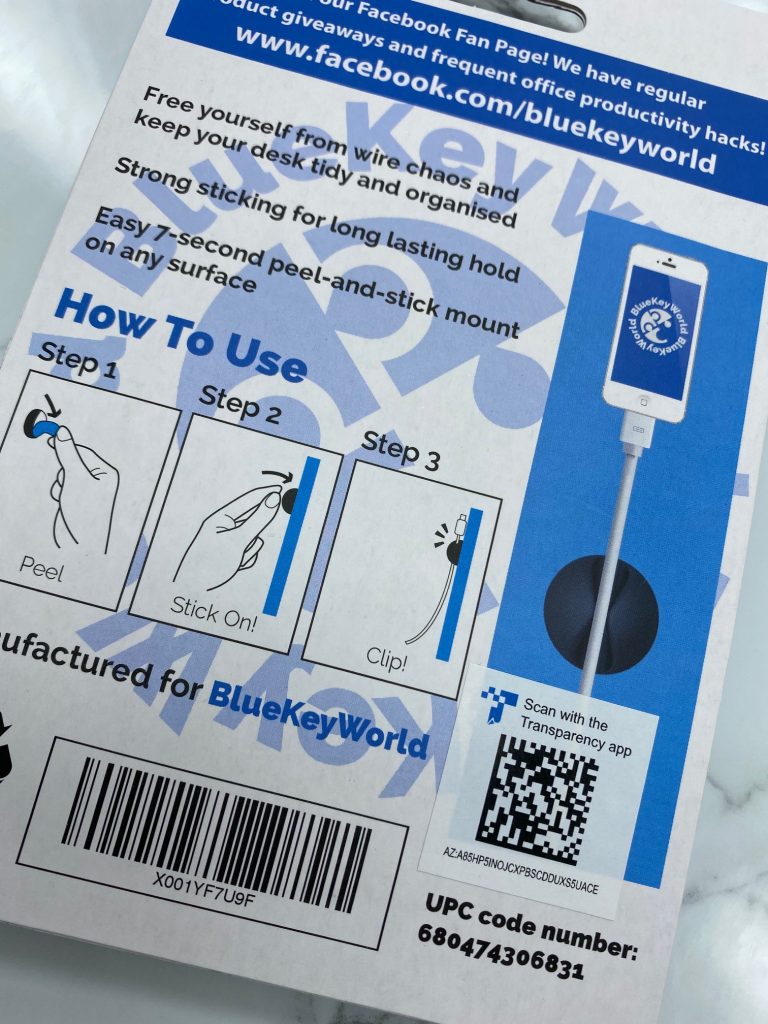 blue and white backing of product with instructions about how to use product