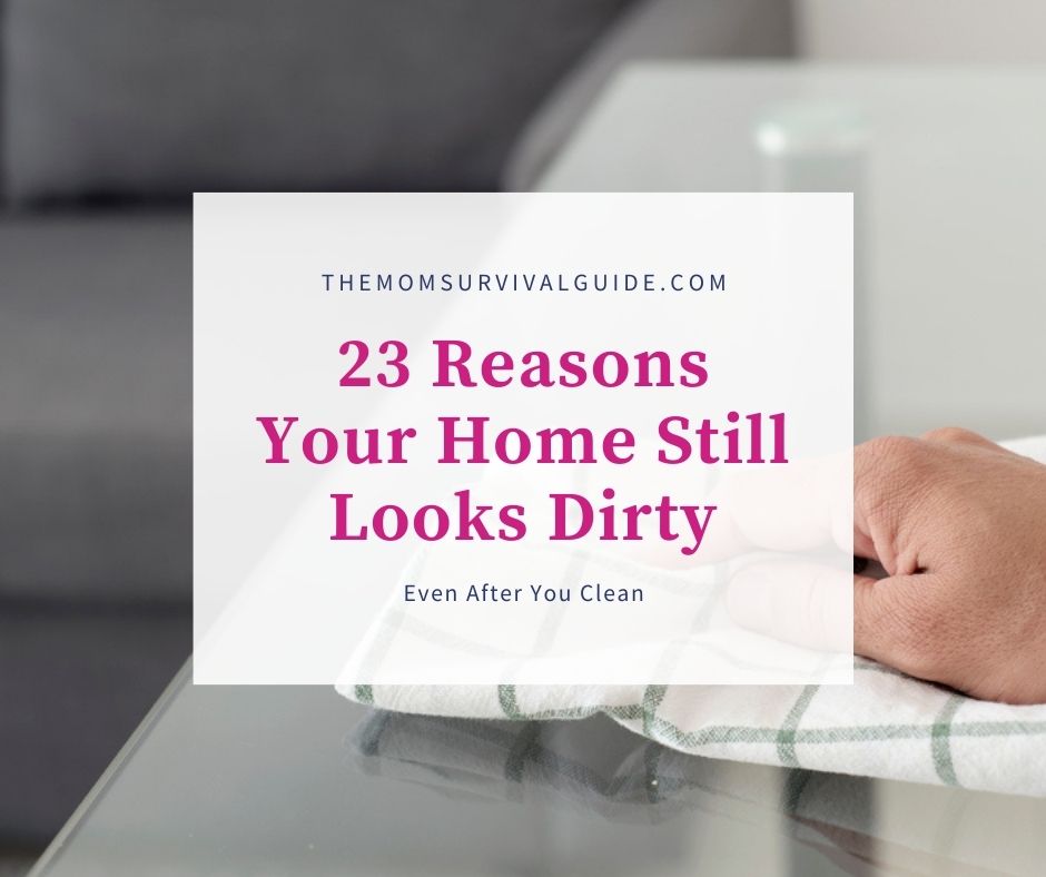 feature image for 23 reasons your home still looks dirty even after you clean with person wiping countertop with towel