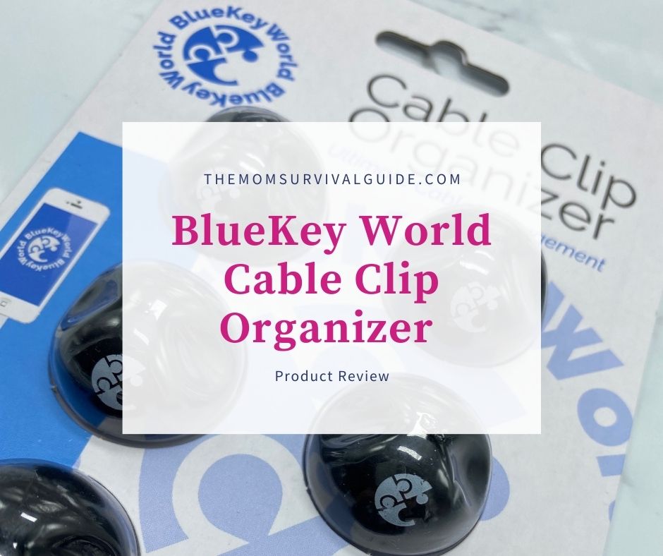 feature image bluekey world cable clip organizer image of black holders in blister package of blue and white