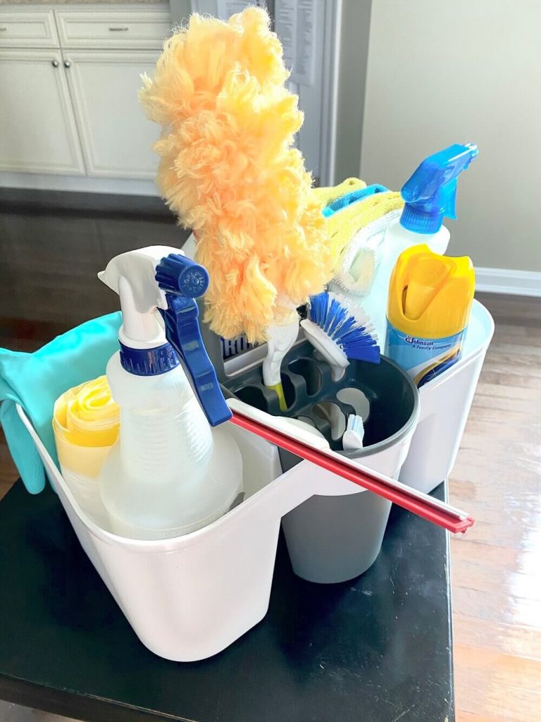 household bleach cleaning caddy