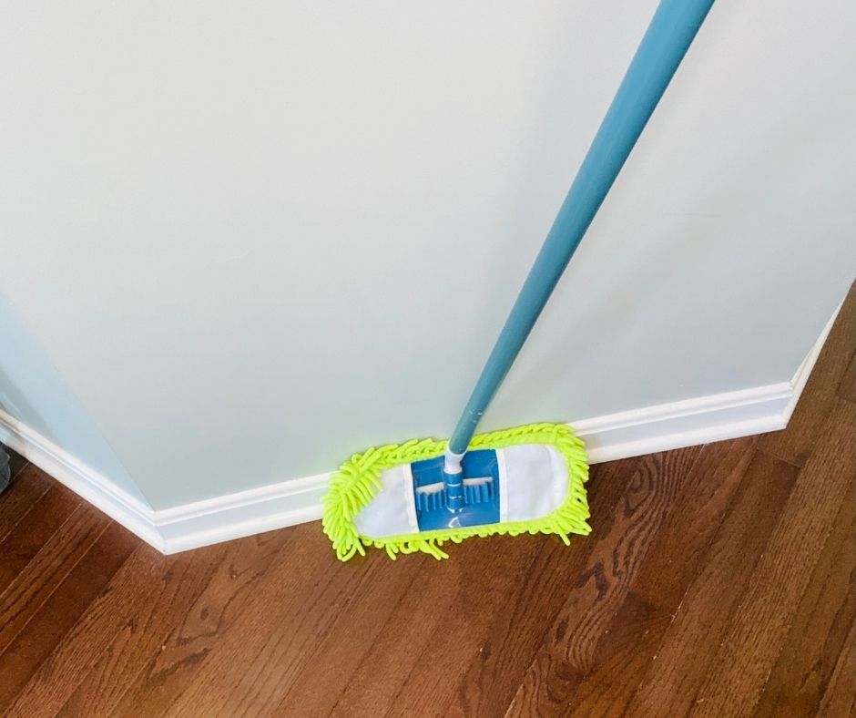 microfiber dust mop to clean baseboards without bending over