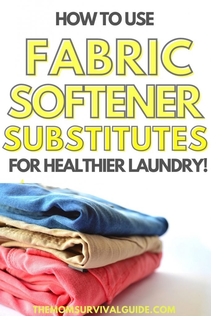 fabric softener substitute pin with a stack of clothes folded neatly