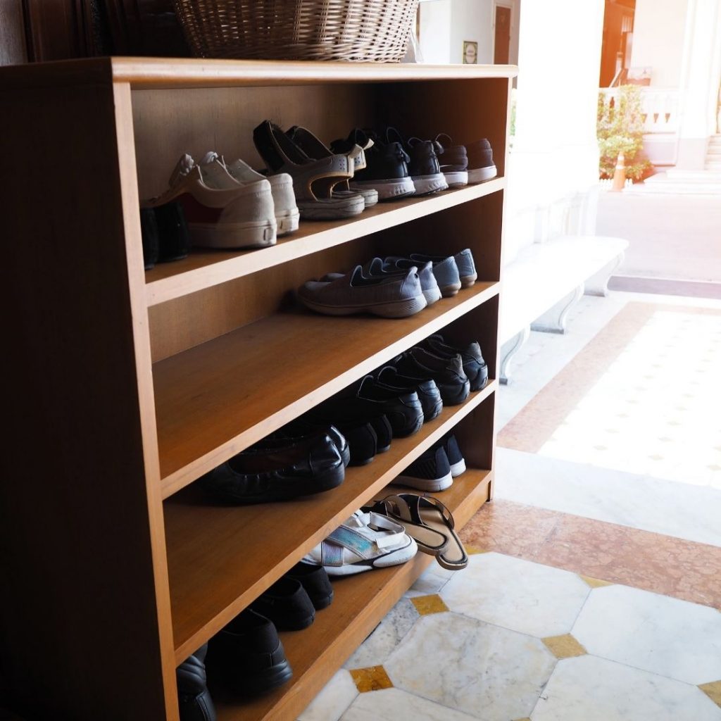 shoes on shelves 5 ways to organize messy stairs
