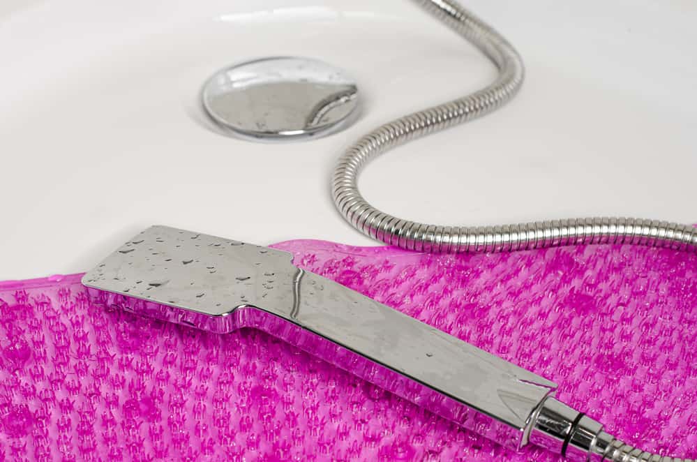 how to clean bath mats that are plastic or rubber like the pink one in this picture