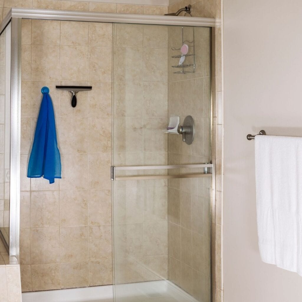 open shower doors for ventilation in shower