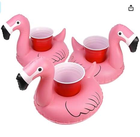 flamingo floating drink holders for pool