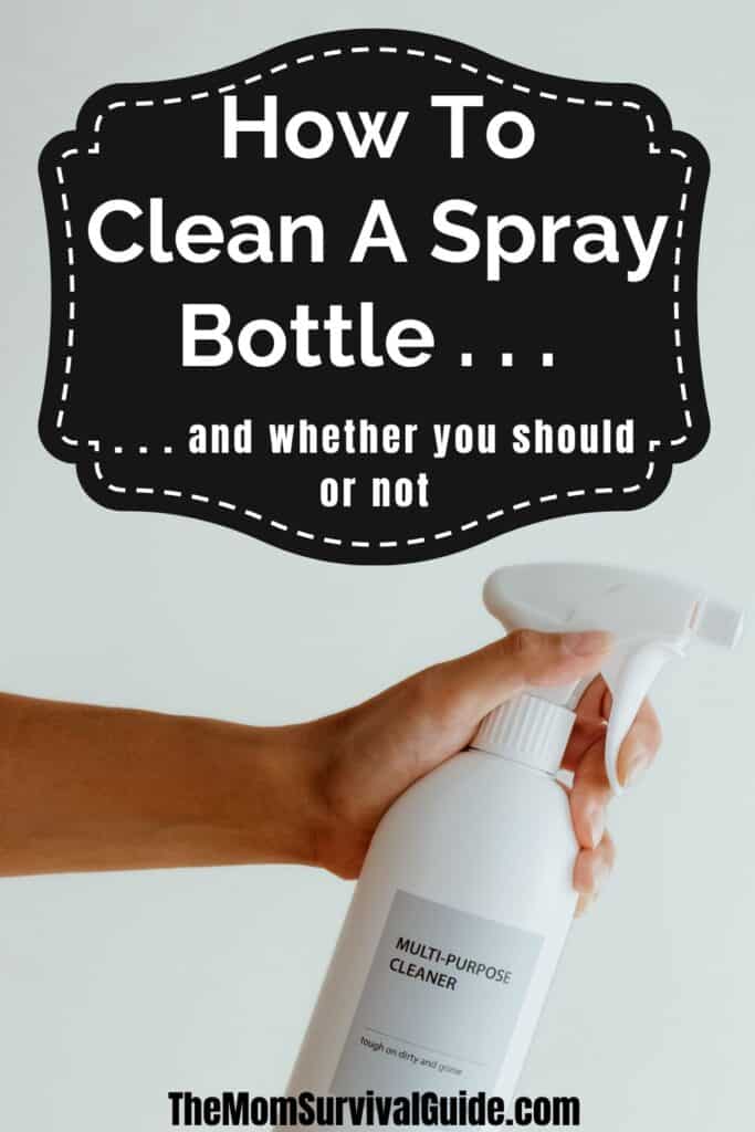 how to clean a spray bottle pin with hand holding white spray bottle
