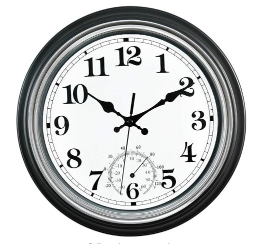 outdoor waterproof wall clock with thermometer